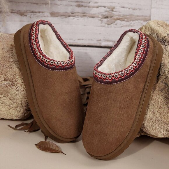 Camel Fashionable Women's Faux Fur Lined Sandals And Platform Snow Boots - Picture 2 of 10